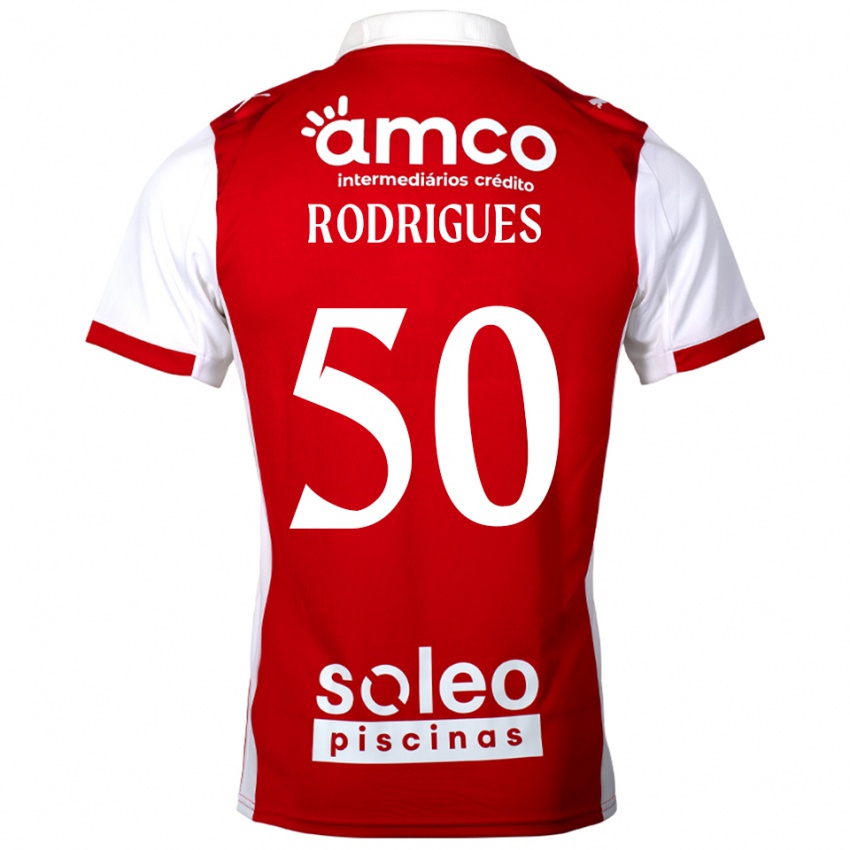 גברים Diego Rodrigues #50 אדום לבן ג'רזי ביתית 2025/26 חולצה קצרה