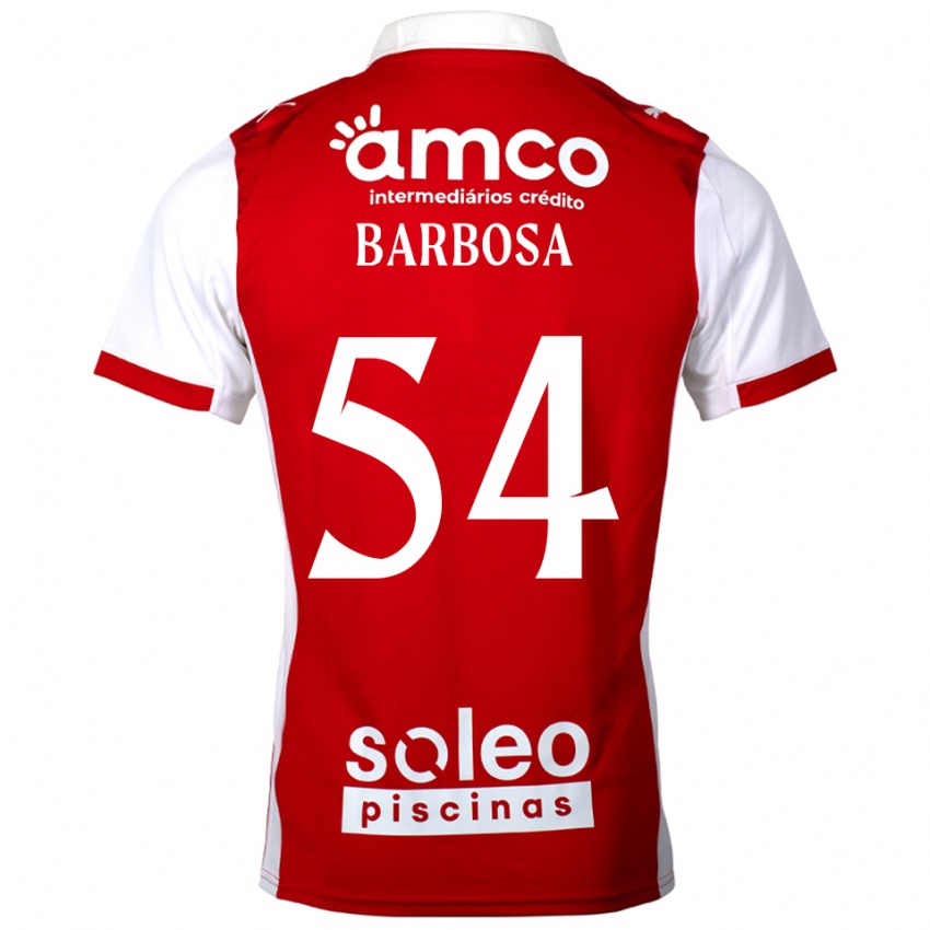 גברים Guilherme Barbosa #54 אדום לבן ג'רזי ביתית 2025/26 חולצה קצרה