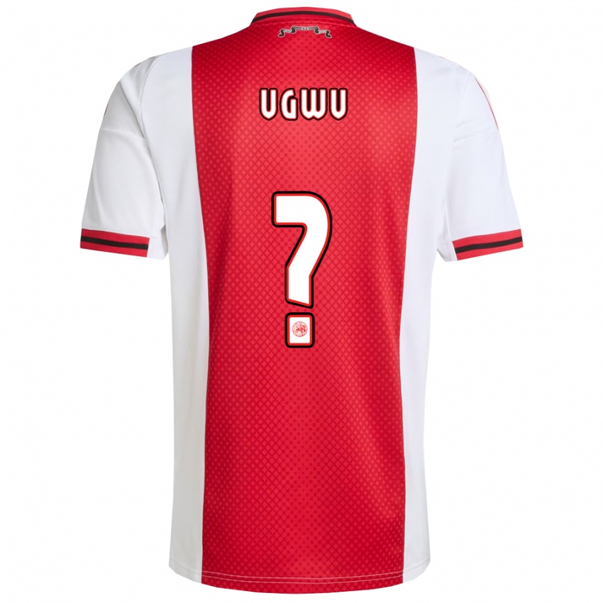 גברים Precious Ugwu #0 אדום לבן ג'רזי ביתית 2025/26 חולצה קצרה