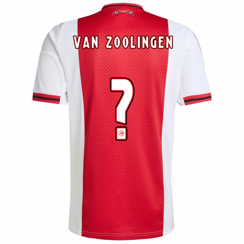 גברים Glenn Van Zoolingen #0 אדום לבן ג'רזי ביתית 2025/26 חולצה קצרה
