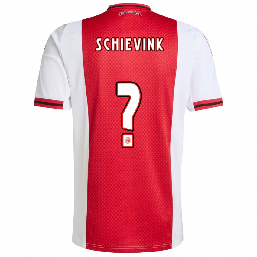 גברים Floris Schievink #0 אדום לבן ג'רזי ביתית 2025/26 חולצה קצרה