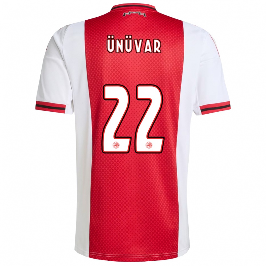 גברים Emre Ünüvar #22 אדום לבן ג'רזי ביתית 2025/26 חולצה קצרה