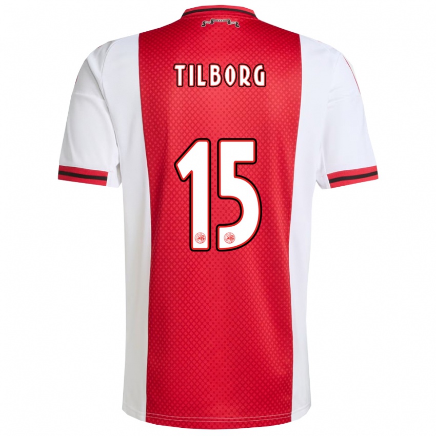 גברים Sesynijo Tilborg #15 אדום לבן ג'רזי ביתית 2025/26 חולצה קצרה