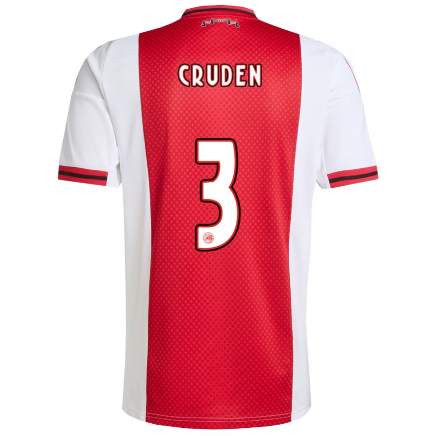 גברים Joeri Cruden #3 אדום לבן ג'רזי ביתית 2025/26 חולצה קצרה