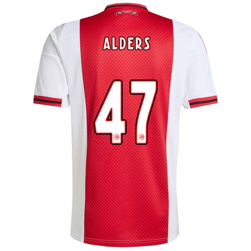 גברים Gerald Alders #47 אדום לבן ג'רזי ביתית 2025/26 חולצה קצרה