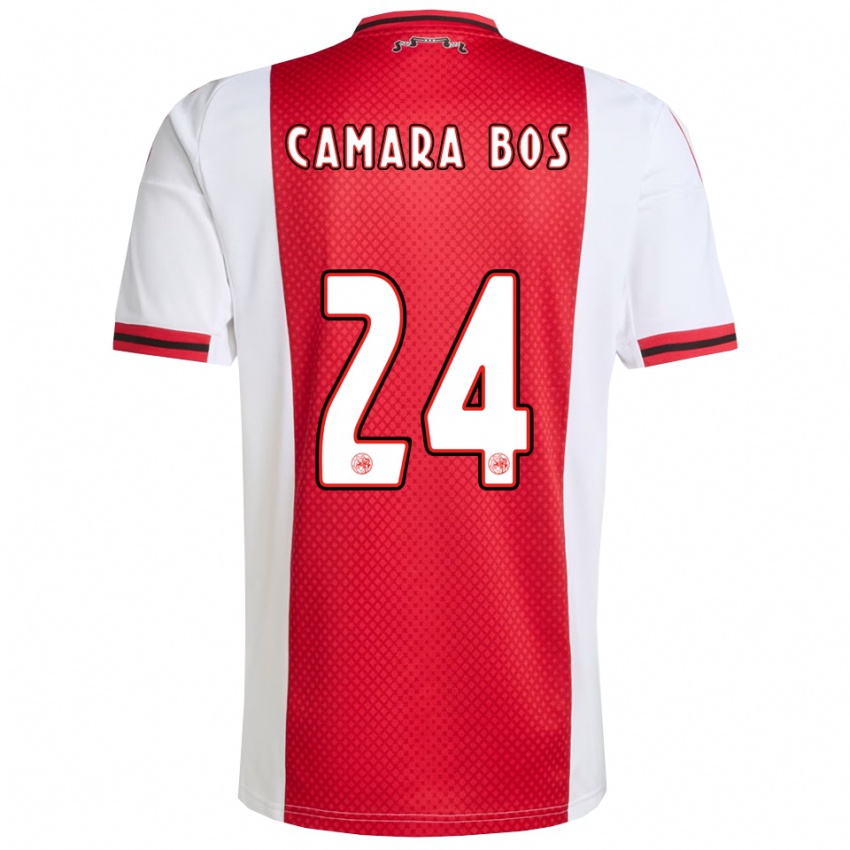 גברים Daniel Camara Bos #24 אדום לבן ג'רזי ביתית 2025/26 חולצה קצרה