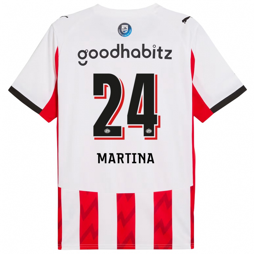 גברים Shijona Martina #24 אדום לבן ג'רזי ביתית 2025/26 חולצה קצרה