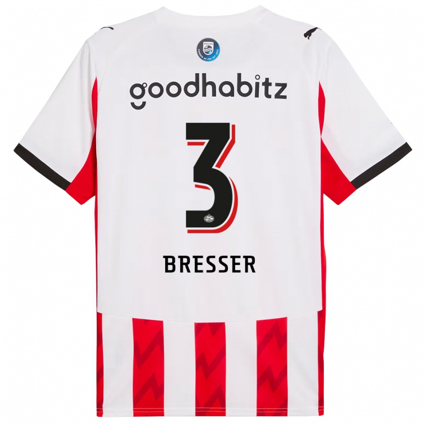 גברים מיכאל ברסר #3 אדום לבן ג'רזי ביתית 2025/26 חולצה קצרה