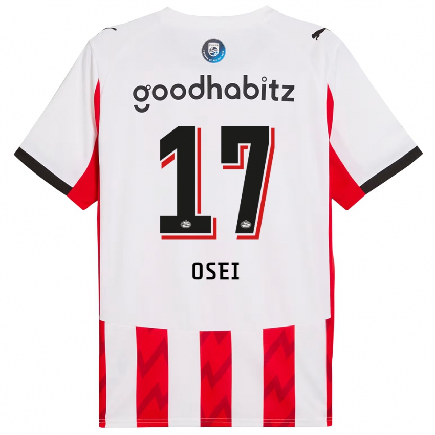 גברים Micaiah Osei #17 אדום לבן ג'רזי ביתית 2025/26 חולצה קצרה