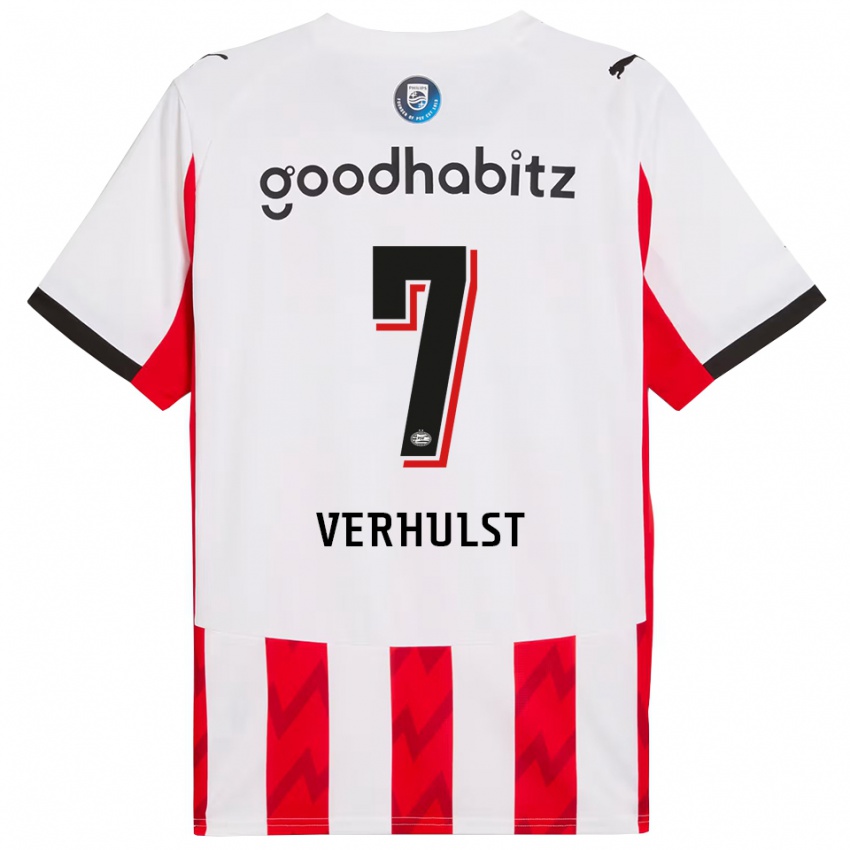 גברים Gino Verhulst #7 אדום לבן ג'רזי ביתית 2025/26 חולצה קצרה