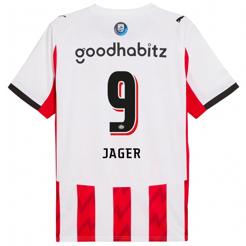 גברים Elvic Jager #9 אדום לבן ג'רזי ביתית 2025/26 חולצה קצרה