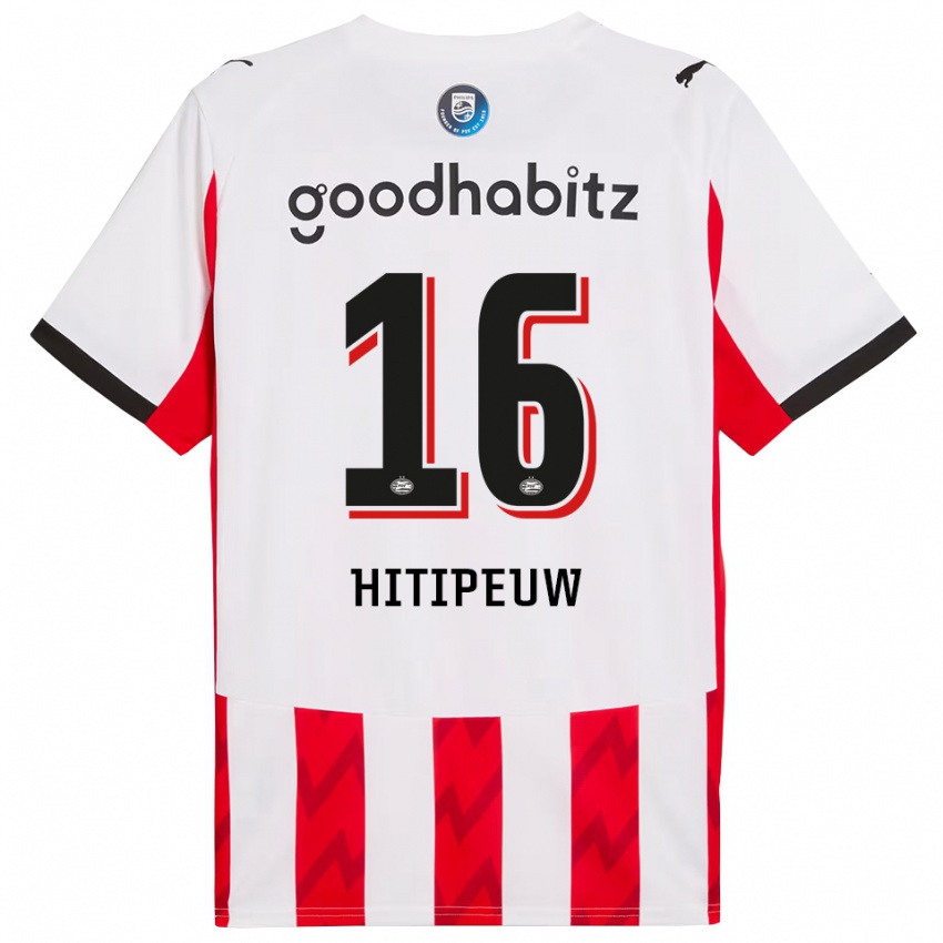 גברים Thaliro Hitipeuw #16 אדום לבן ג'רזי ביתית 2025/26 חולצה קצרה
