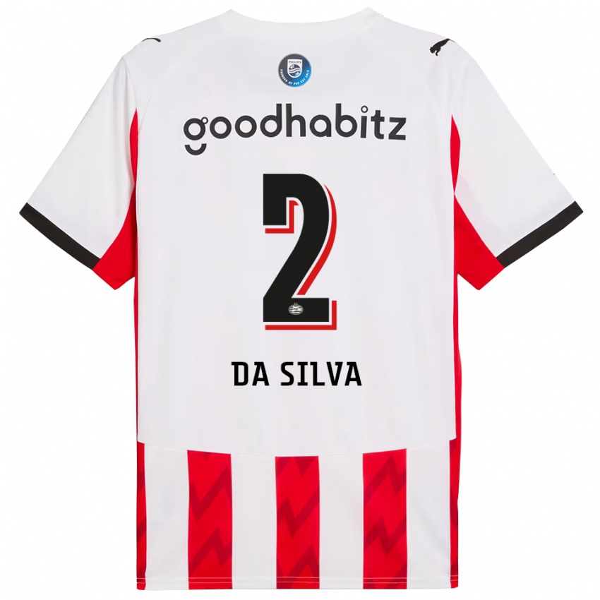 גברים Aston Da Silva #2 אדום לבן ג'רזי ביתית 2025/26 חולצה קצרה