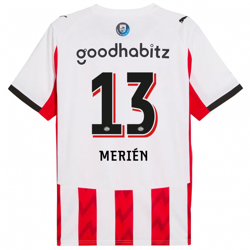 גברים Fabian Merién #13 אדום לבן ג'רזי ביתית 2025/26 חולצה קצרה