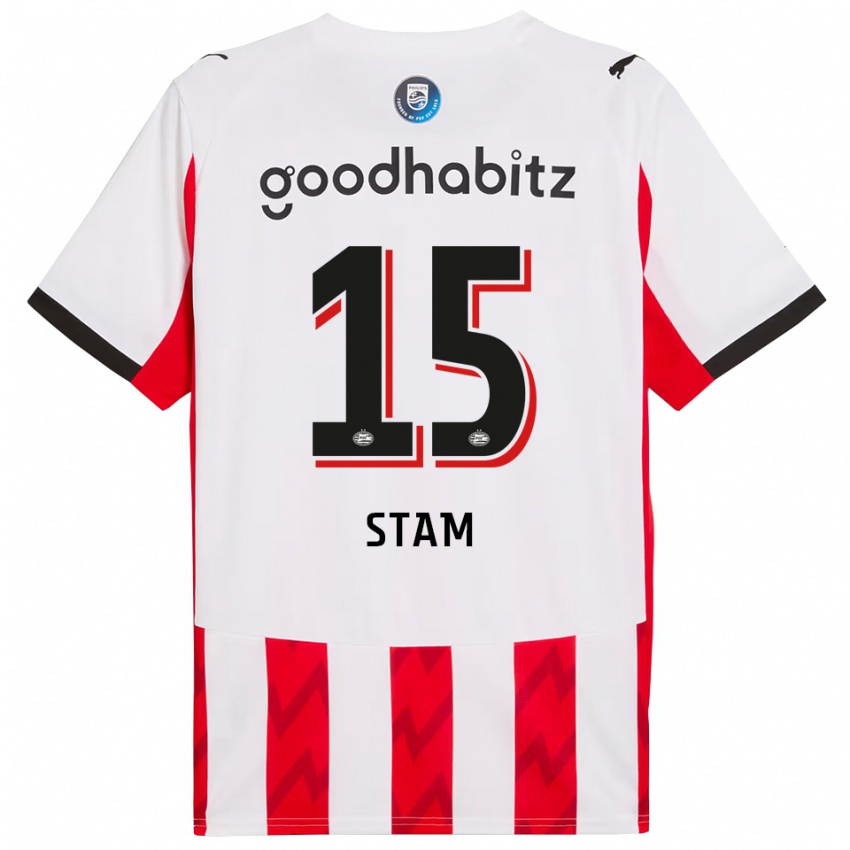 גברים Dyran Stam #15 אדום לבן ג'רזי ביתית 2025/26 חולצה קצרה