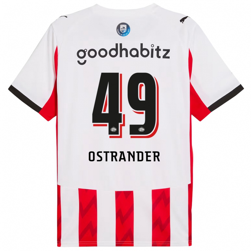 גברים וויליאם אוסטרנדר #49 אדום לבן ג'רזי ביתית 2025/26 חולצה קצרה