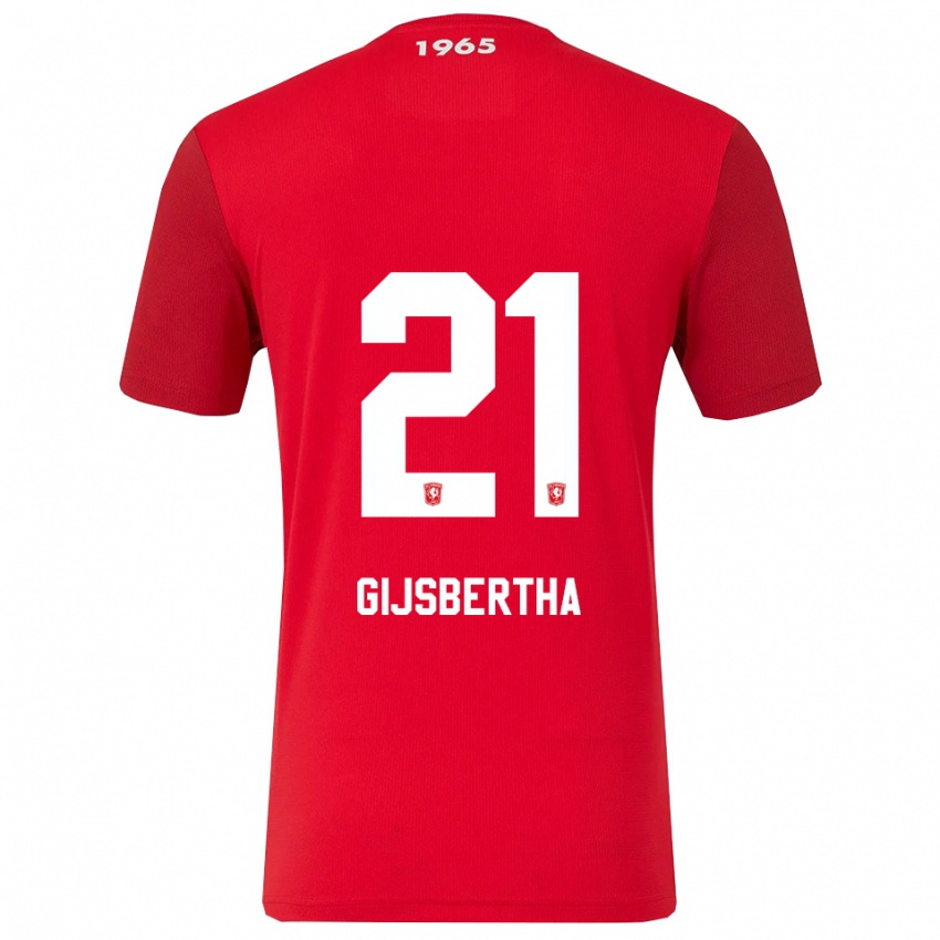 גברים Tyrese Gijsbertha #21 אדום לבן ג'רזי ביתית 2025/26 חולצה קצרה