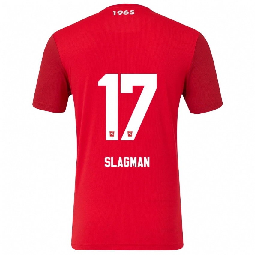 גברים Thom Slagman #17 אדום לבן ג'רזי ביתית 2025/26 חולצה קצרה
