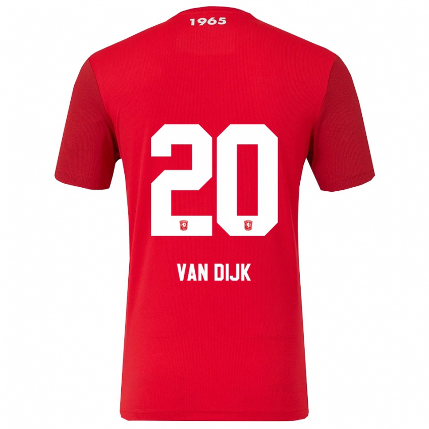 גברים ניקה דיאנה ואן דייק #20 אדום לבן ג'רזי ביתית 2025/26 חולצה קצרה