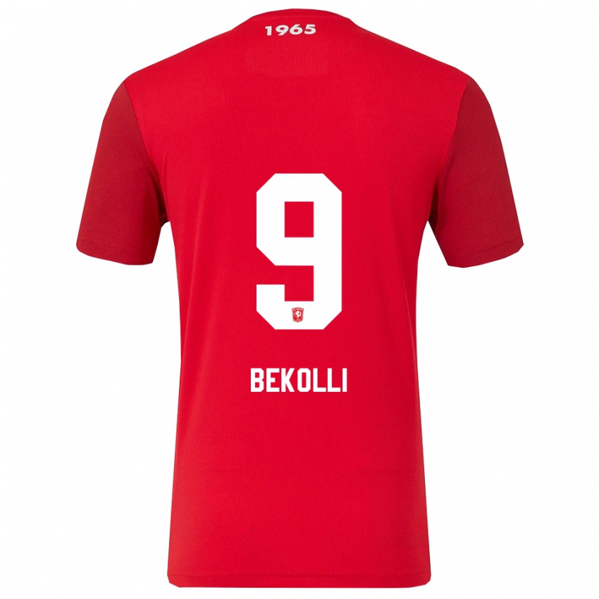 גברים Leart Bekolli #9 אדום לבן ג'רזי ביתית 2025/26 חולצה קצרה