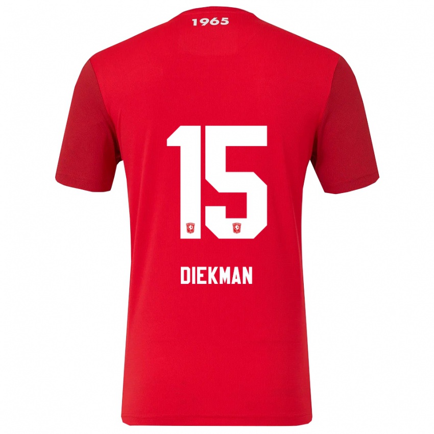גברים ג׳יל אילסה דיקמן #15 אדום לבן ג'רזי ביתית 2025/26 חולצה קצרה