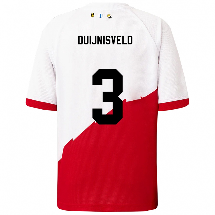 גברים Owen Duijnisveld #3 לבן אדום ג'רזי ביתית 2025/26 חולצה קצרה