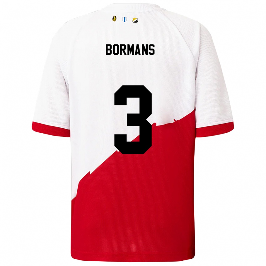 גברים Merel Bormans #3 לבן אדום ג'רזי ביתית 2025/26 חולצה קצרה