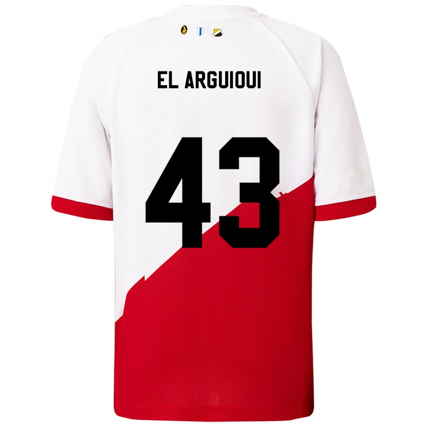 גברים Rafik El Arguioui #43 לבן אדום ג'רזי ביתית 2025/26 חולצה קצרה