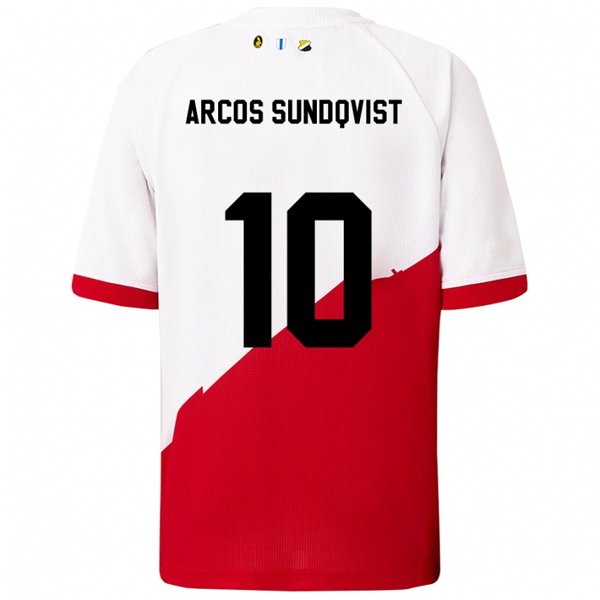 גברים Gustav Arcos Sundqvist #10 לבן אדום ג'רזי ביתית 2025/26 חולצה קצרה