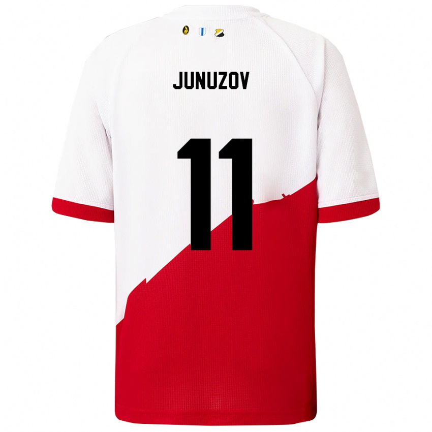 גברים Melih Junuzov #11 לבן אדום ג'רזי ביתית 2025/26 חולצה קצרה