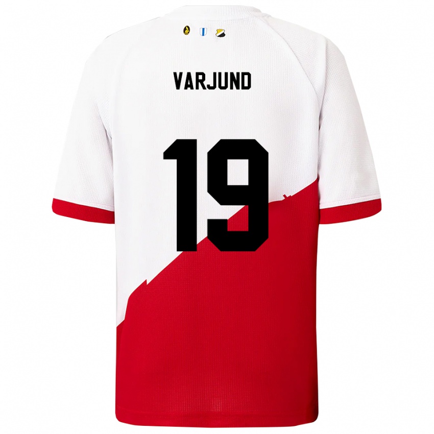 גברים Tony Varjund #19 לבן אדום ג'רזי ביתית 2025/26 חולצה קצרה