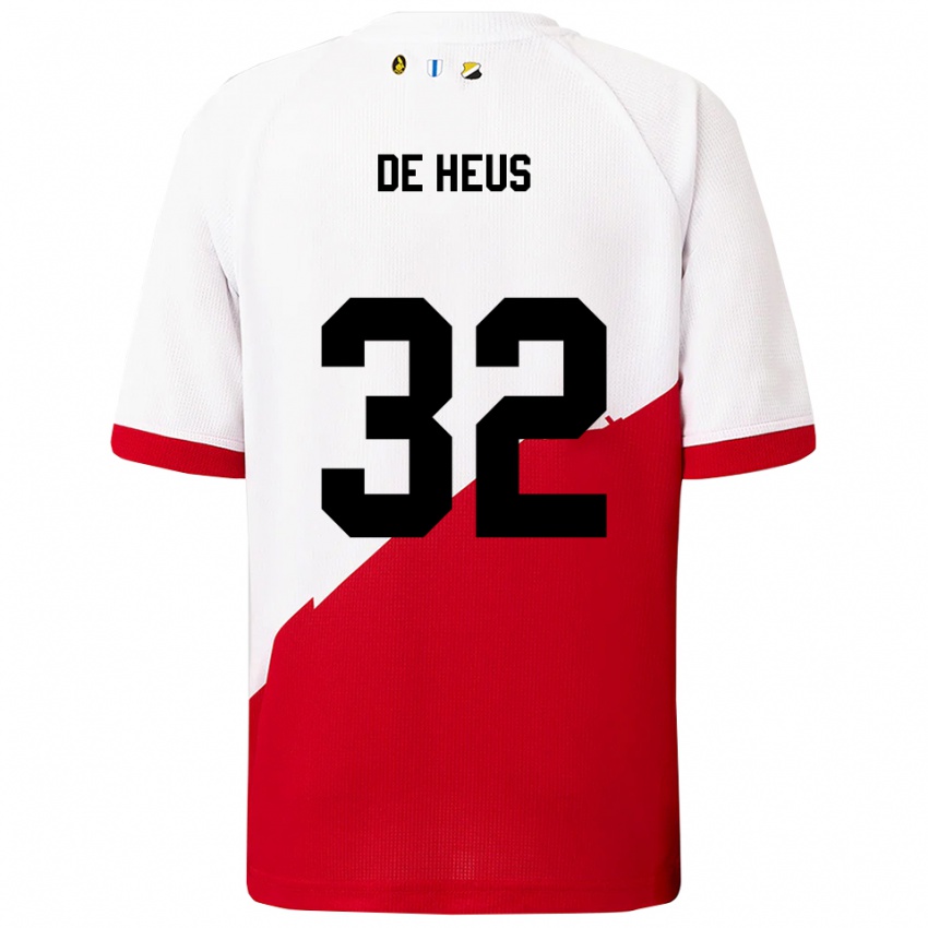 גברים לואיס די האוס #32 לבן אדום ג'רזי ביתית 2025/26 חולצה קצרה