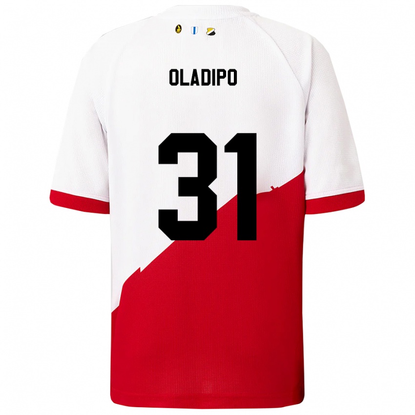 גברים Laolu Oladipo #31 לבן אדום ג'רזי ביתית 2025/26 חולצה קצרה