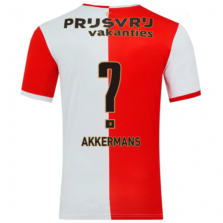 גברים Mik Akkermans #0 אדום לבן ג'רזי ביתית 2025/26 חולצה קצרה