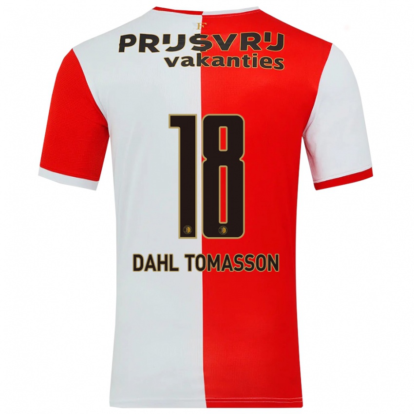 גברים Luca Dahl Tomasson #18 אדום לבן ג'רזי ביתית 2025/26 חולצה קצרה