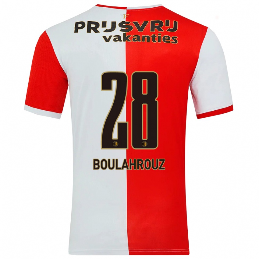 גברים Rayan Boulahrouz #28 אדום לבן ג'רזי ביתית 2025/26 חולצה קצרה