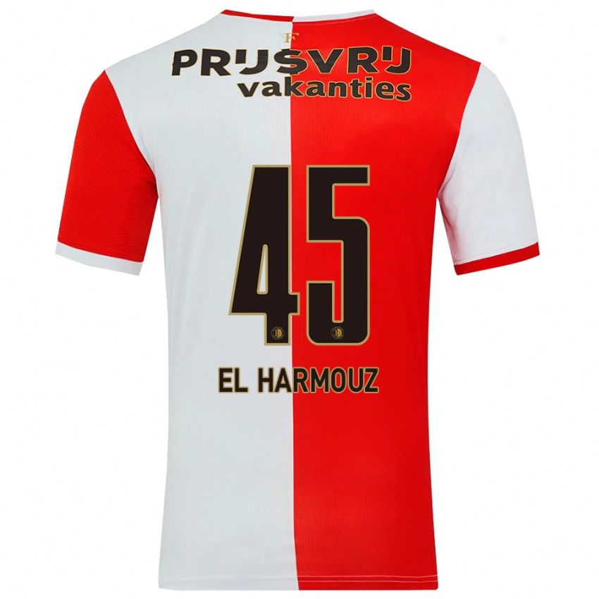 גברים Nassim El Harmouz #45 אדום לבן ג'רזי ביתית 2025/26 חולצה קצרה