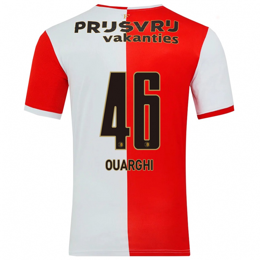 גברים Ayoub Ouarghi #46 אדום לבן ג'רזי ביתית 2025/26 חולצה קצרה