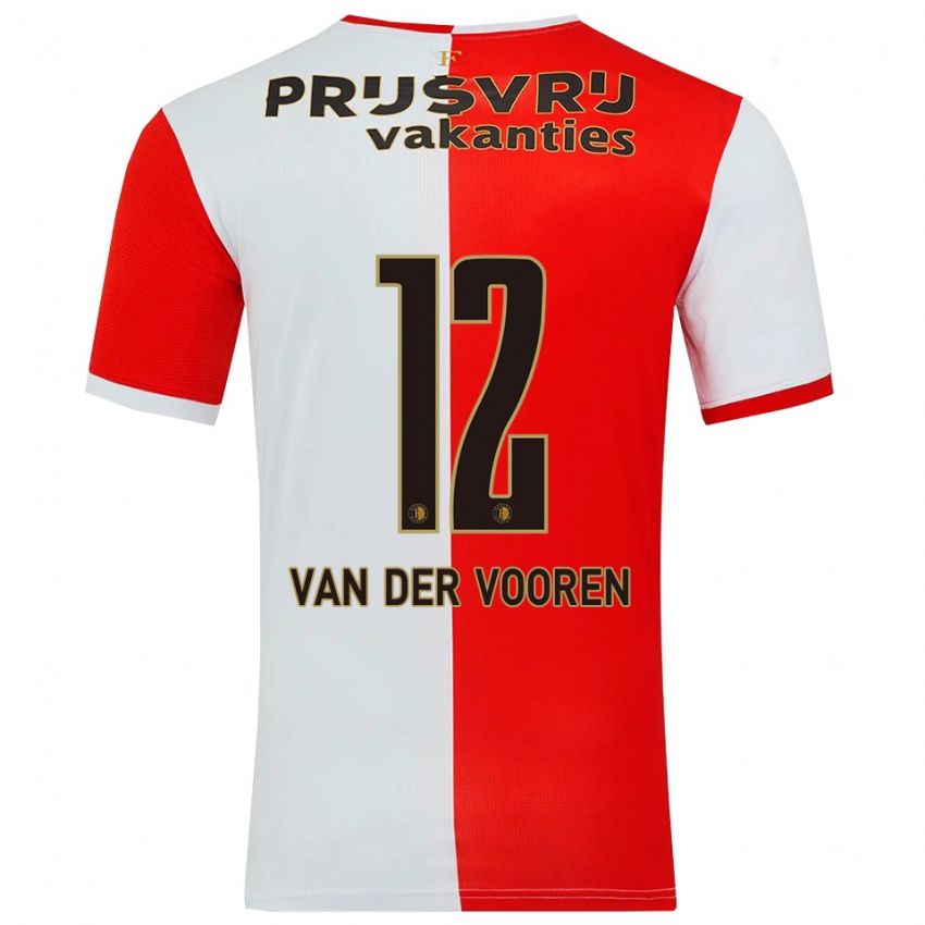 גברים Remy Van Der Vooren #12 אדום לבן ג'רזי ביתית 2025/26 חולצה קצרה