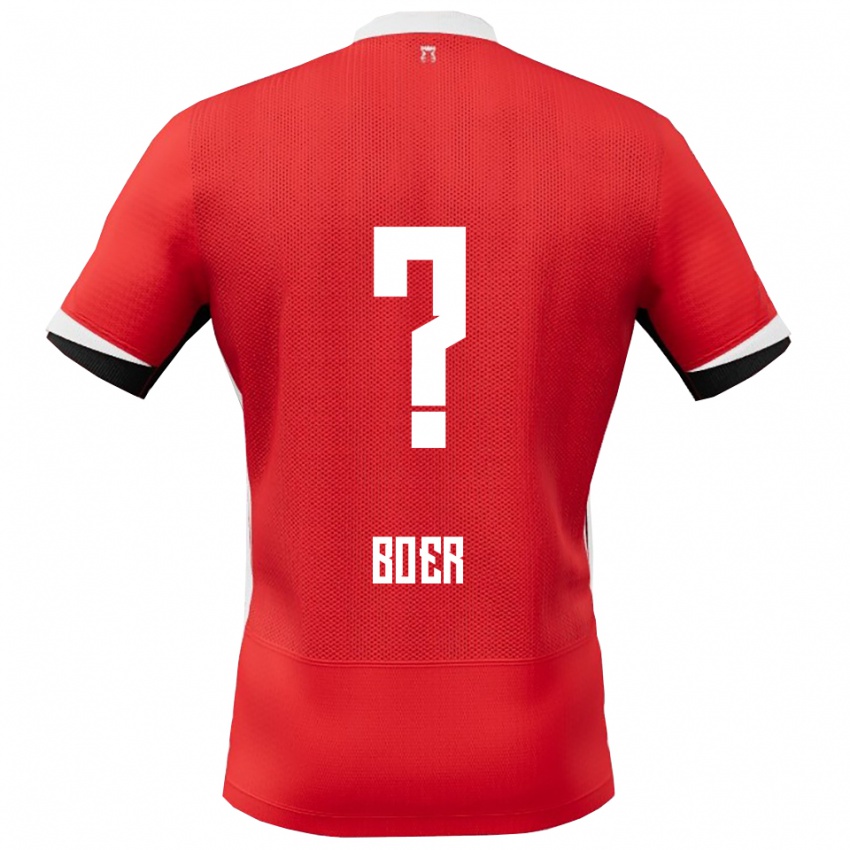 גברים Lars Boer #0 אדום לבן ג'רזי ביתית 2025/26 חולצה קצרה