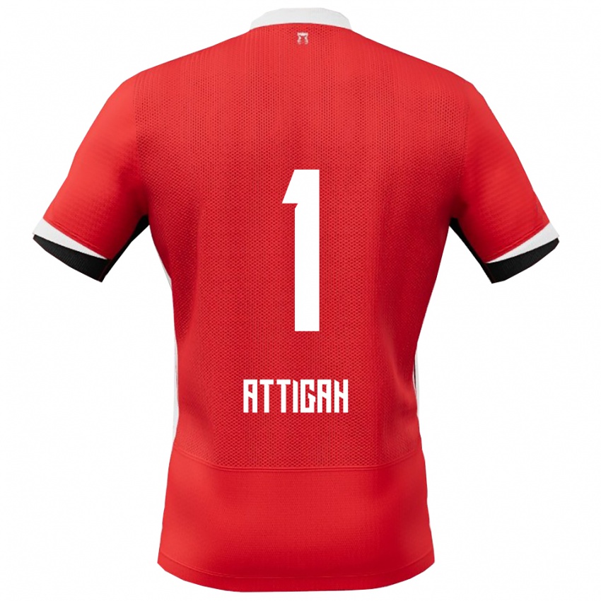 גברים Quenten Attigah #1 אדום לבן ג'רזי ביתית 2025/26 חולצה קצרה
