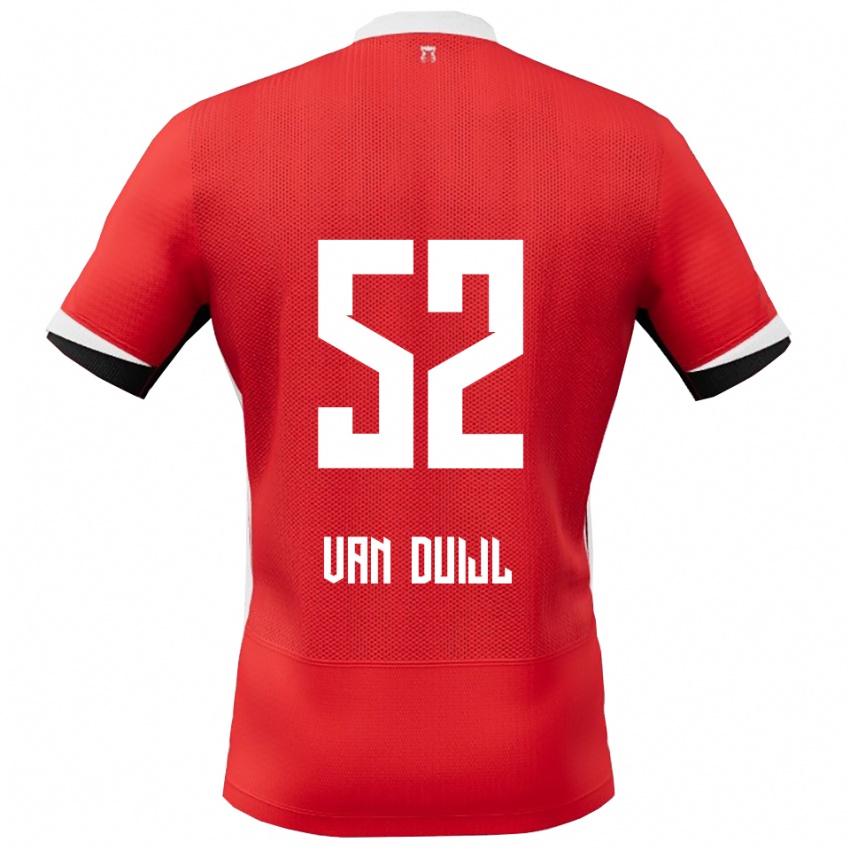 גברים Billy Van Duijl #52 אדום לבן ג'רזי ביתית 2025/26 חולצה קצרה