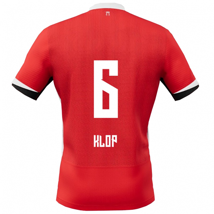 גברים Cas Klop #6 אדום לבן ג'רזי ביתית 2025/26 חולצה קצרה