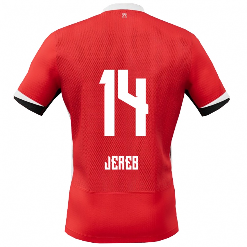 גברים David Jereb #14 אדום לבן ג'רזי ביתית 2025/26 חולצה קצרה