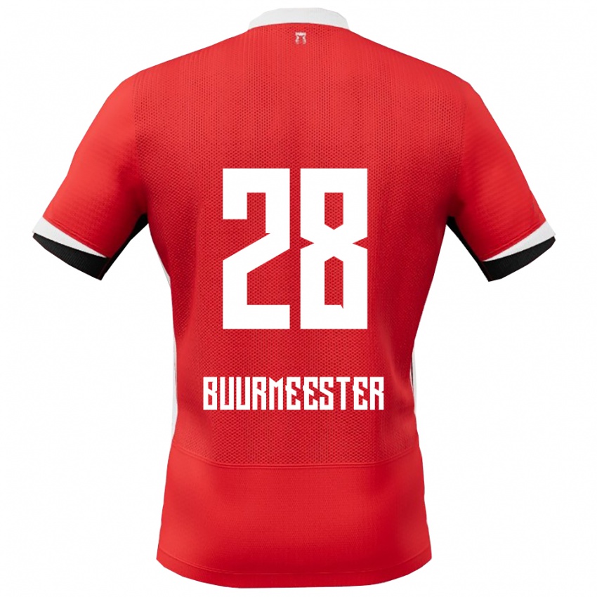 גברים Zico Buurmeester #28 אדום לבן ג'רזי ביתית 2025/26 חולצה קצרה
