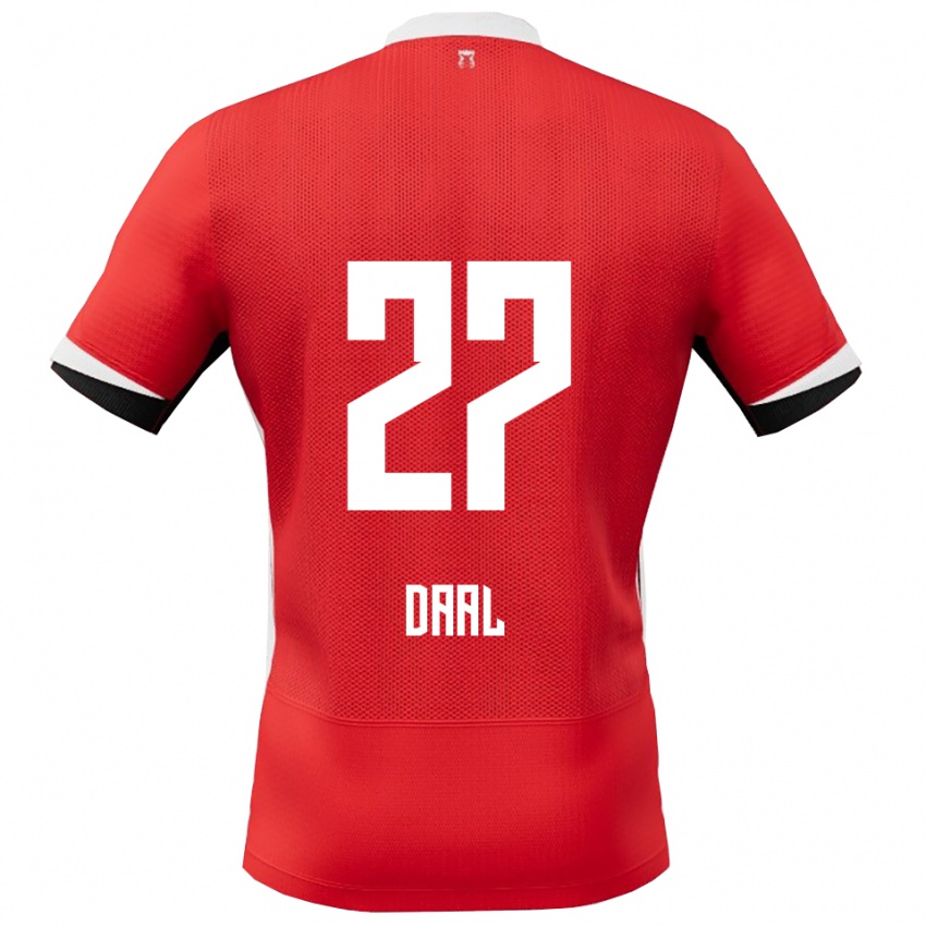 גברים Ro-Zangelo Daal #27 אדום לבן ג'רזי ביתית 2025/26 חולצה קצרה