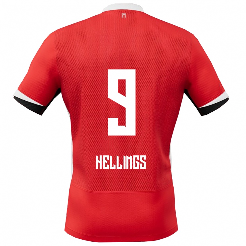 גברים Chavarello Hellings #9 אדום לבן ג'רזי ביתית 2025/26 חולצה קצרה