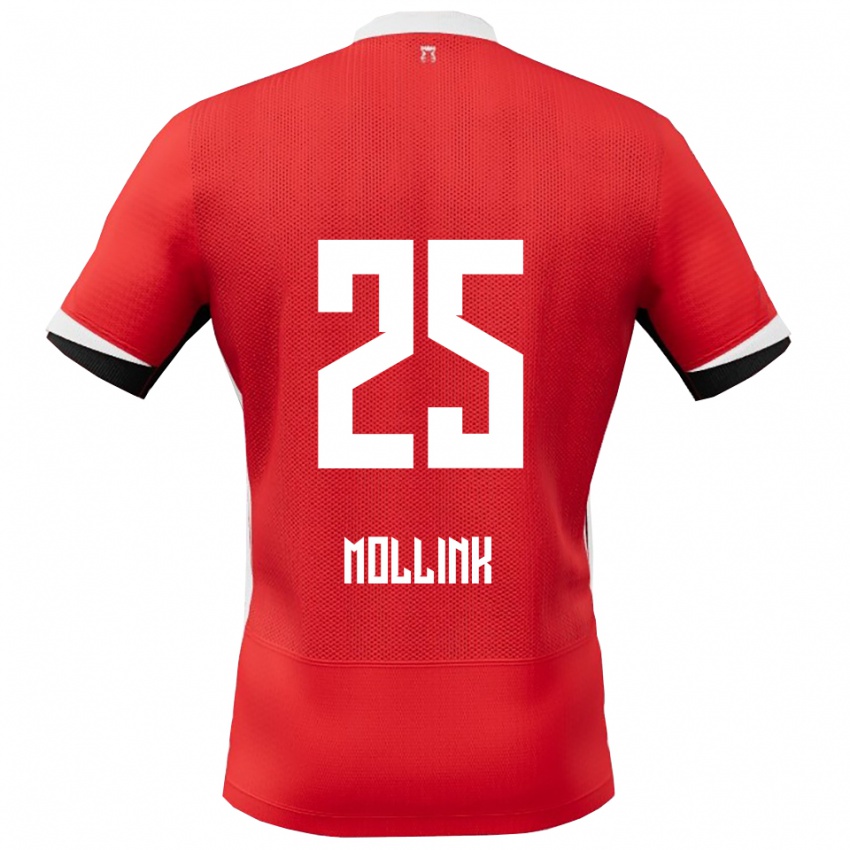 גברים Yaël Mollink #25 אדום לבן ג'רזי ביתית 2025/26 חולצה קצרה