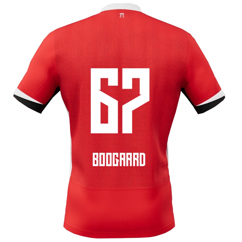 גברים Kasper Boogaard #67 אדום לבן ג'רזי ביתית 2025/26 חולצה קצרה