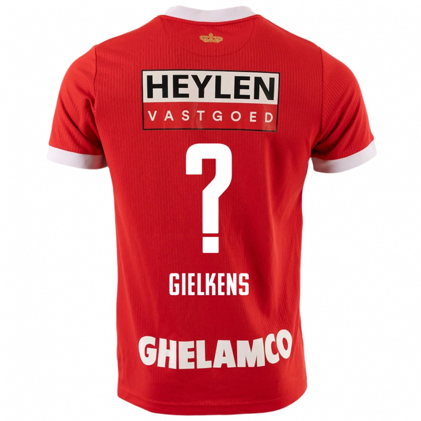 גברים Mathijs Gielkens #0 אדום לבן ג'רזי ביתית 2025/26 חולצה קצרה